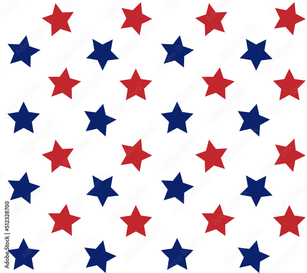Vector seamless pattern of flat American USA flag stars isolated on white background Vector seamless pattern of flat American USA flag stars isolated on white background