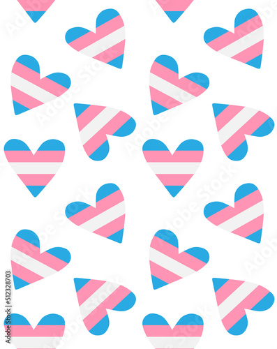 Vector seamless pattern of hand drawn sketch doodle trans hearts isolated on white background