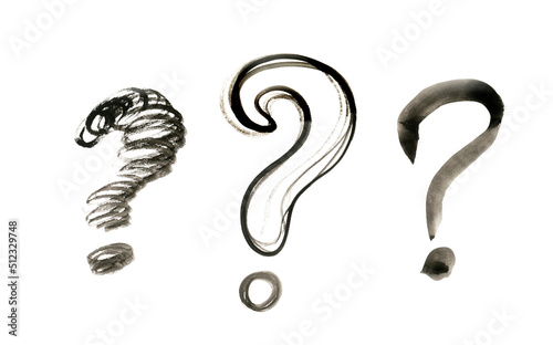 Slika na platnu Set of Different Question Marks, Quest and Inquire Symbols