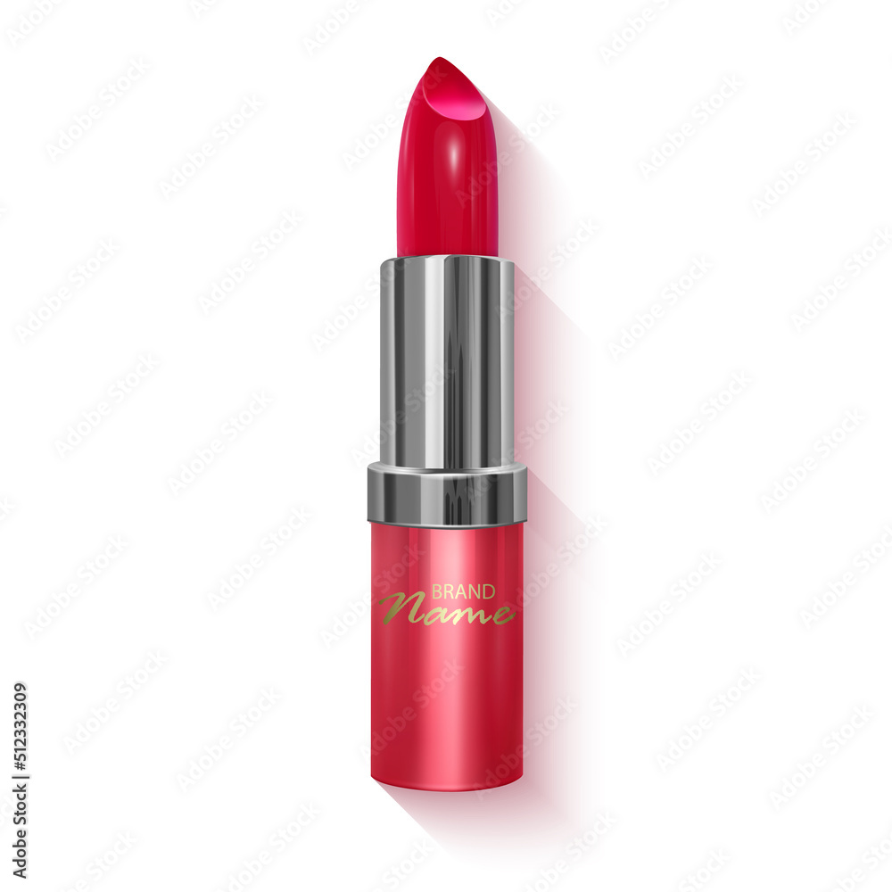 Red lipstick 3d illustration of a beautiful illustration. Isolated realistic lipstick on white background Red lipstick 3d illustration of a beautiful illustration. Isolated realistic lipstick on white background