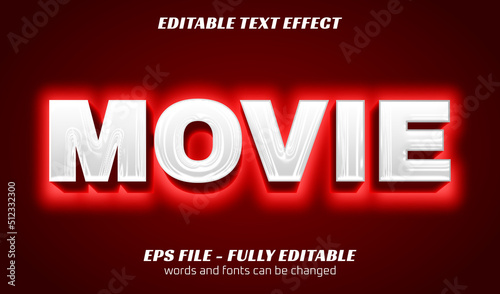 glowing movie editable text effect. modern design template