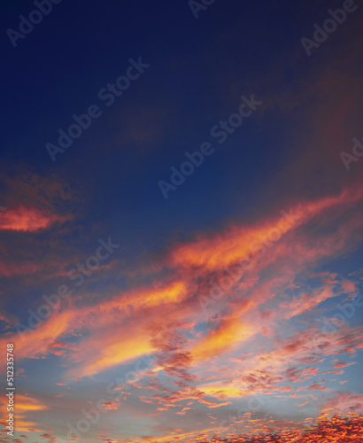 sunset in the sky with beautiful clouds