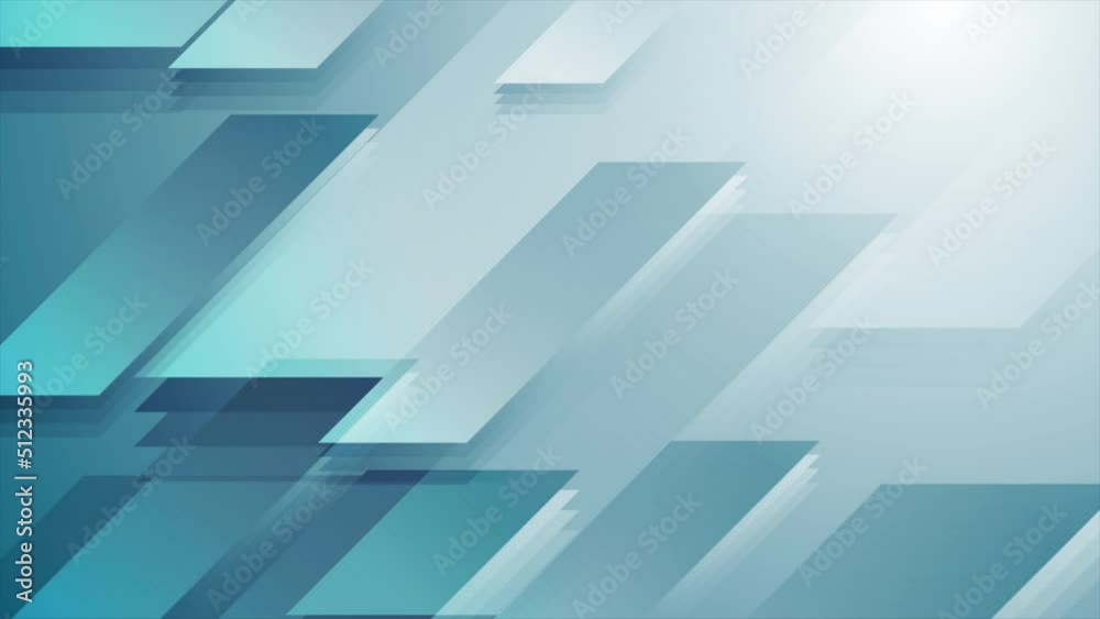 Bright blue shiny geometric tech abstract background. Seamless looping ...