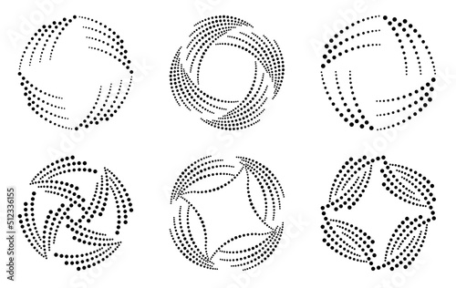 Ornaments made of dots. Set...