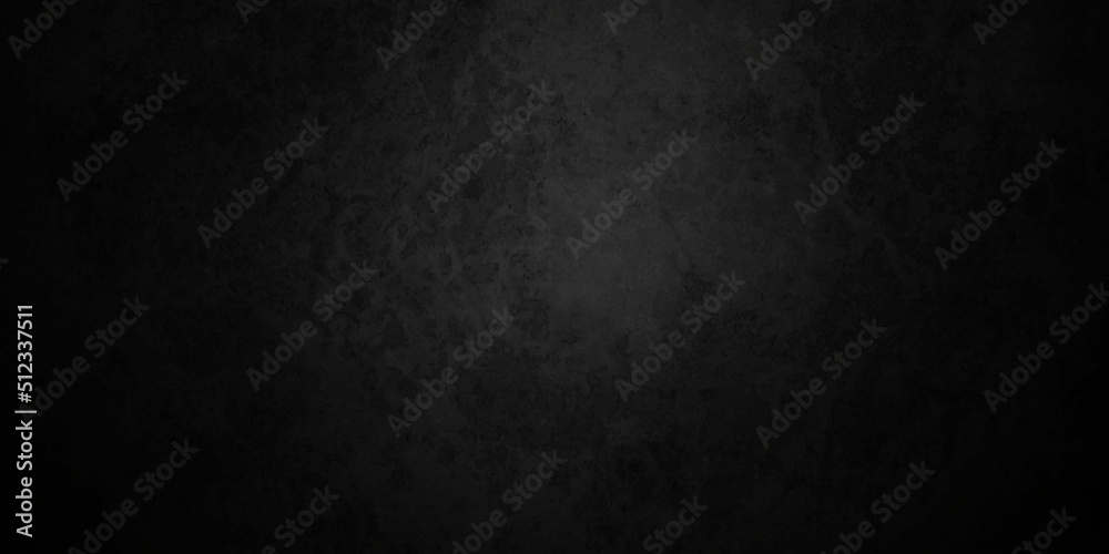 Dark Black stone concrete texture background anthracite panorama. Panorama dark grey black slate background or texture.	
