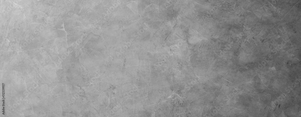 Naklejka premium Gray cement wall texture room interior studio background well editing text present on free space rough backdrop banner