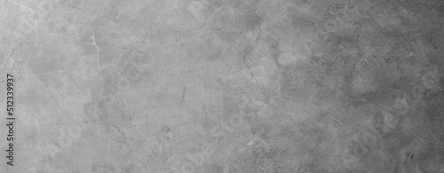 Gray cement wall texture room interior studio background well editing text present on free space rough backdrop banner