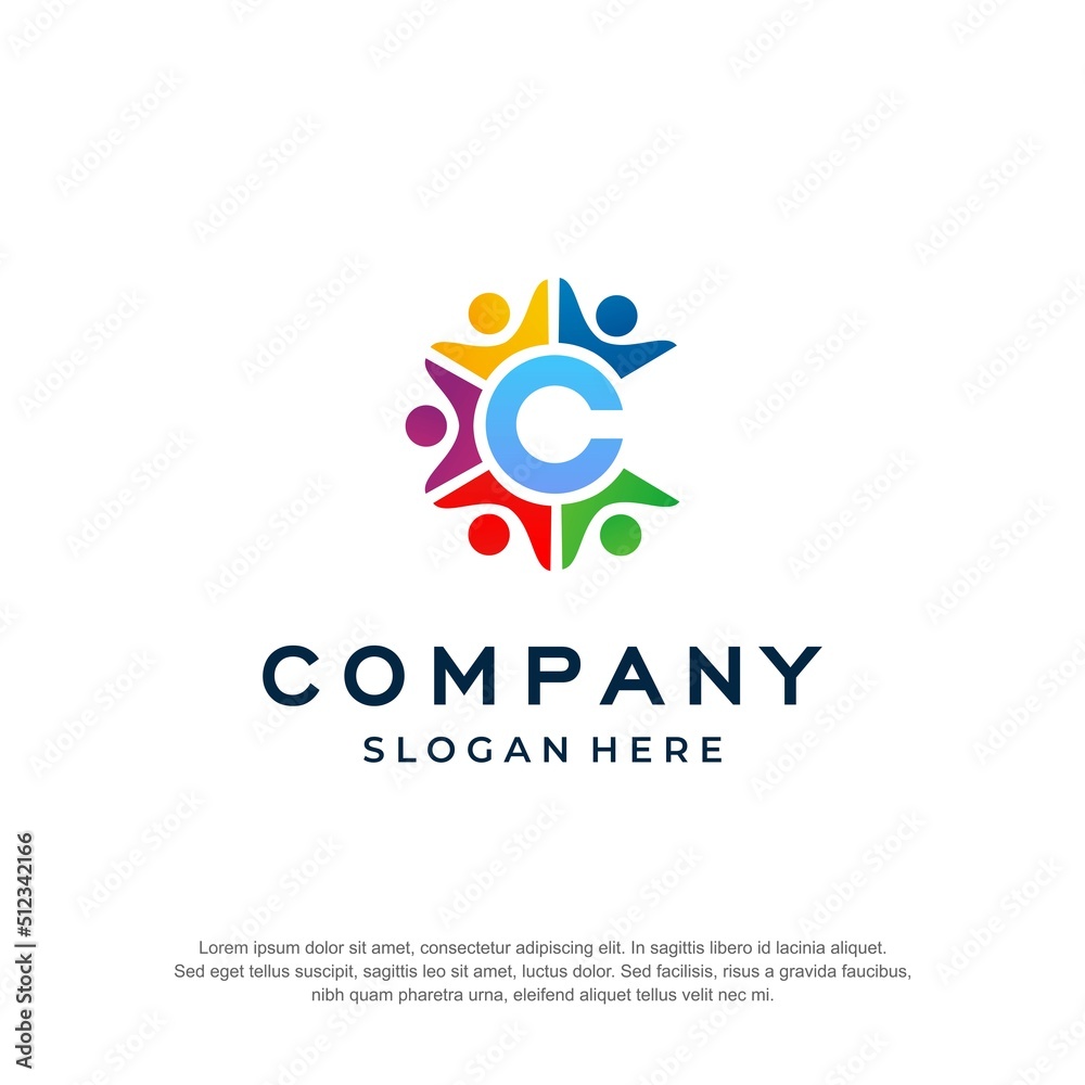 community logo initial c premium vector
