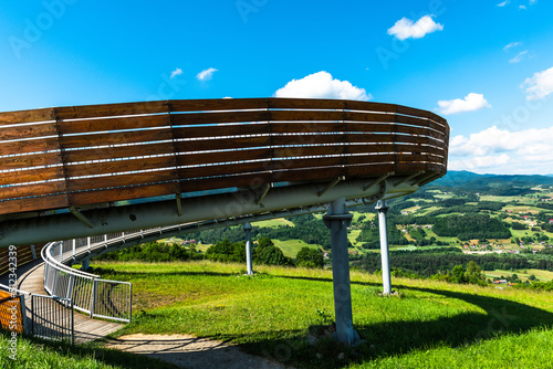 Fototapeta Naklejka Na Ścianę i Meble -  Barcice Lookout Tower in Poprad Park, Nowy Sacz, Poland