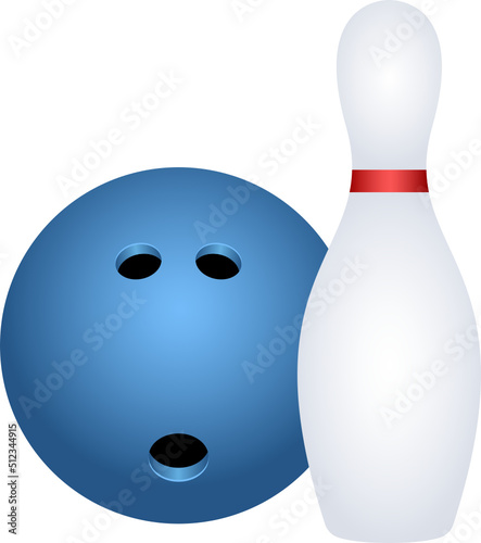 Bowling elements clipart design illustration