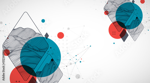 Modern science or technology abstract background. Wireframe spot surface illustration. Vector.