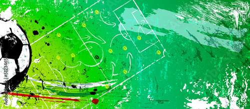 abstact background with soccer ball, football, with paint strokes and splashes, grungy, great soccer event photo