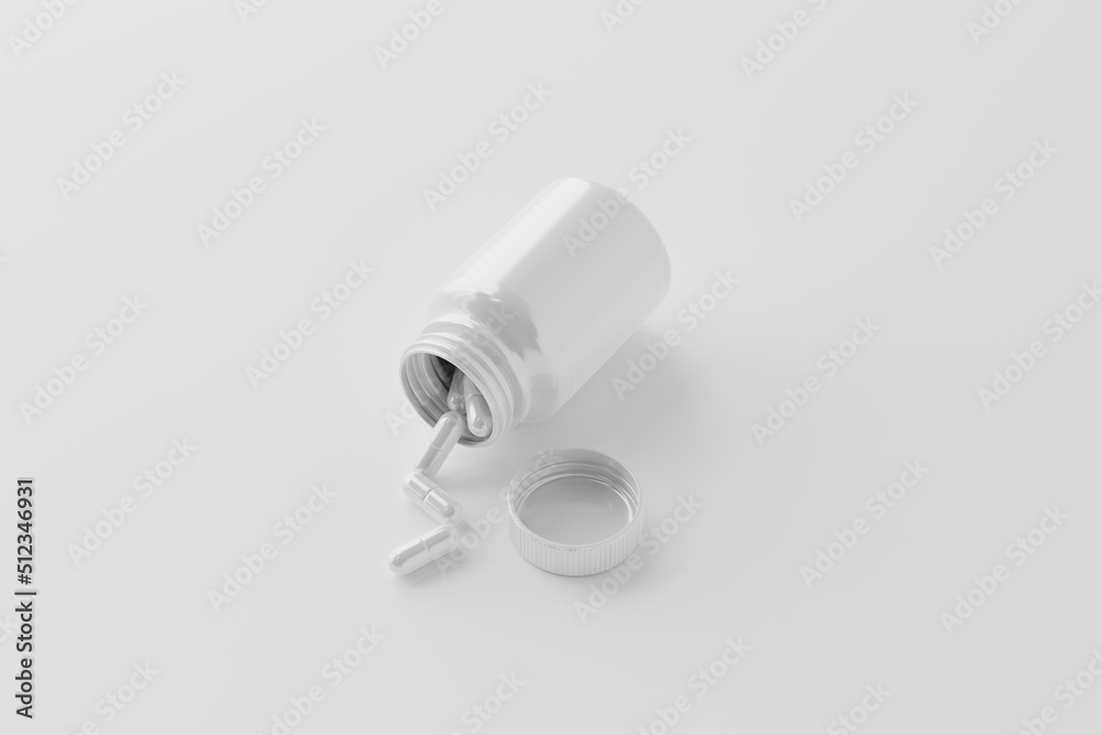 Glossy Plastic Capsules Bottle Mockup Glossy Plastic Capsules Bottle Mockup