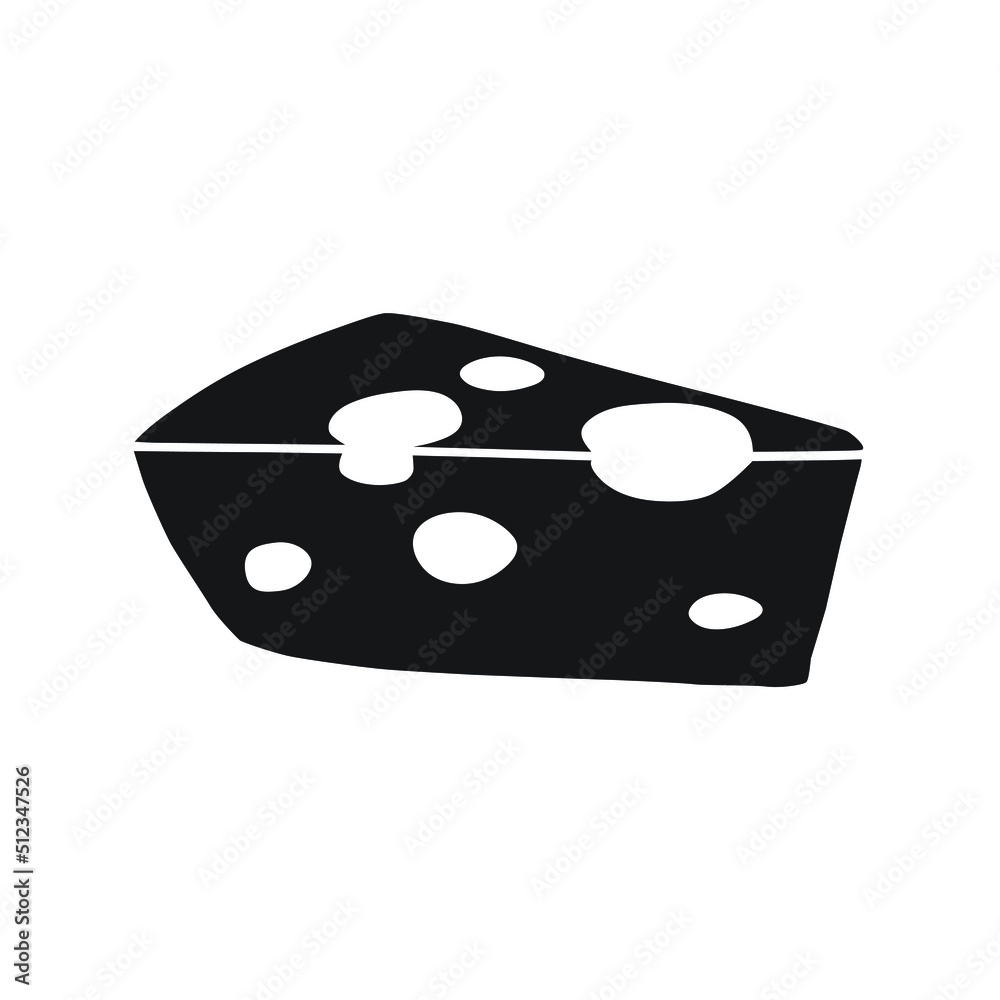 Cheese vector icon isolated on white background. Piece of cheese. Cheese vector icon isolated on white background. Piece of cheese.