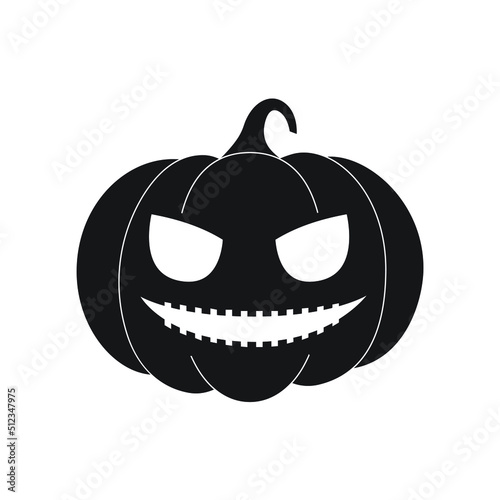 Halloween pumpkin black icon isolated on white