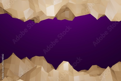 3d rendering abstract background with low polygon frame