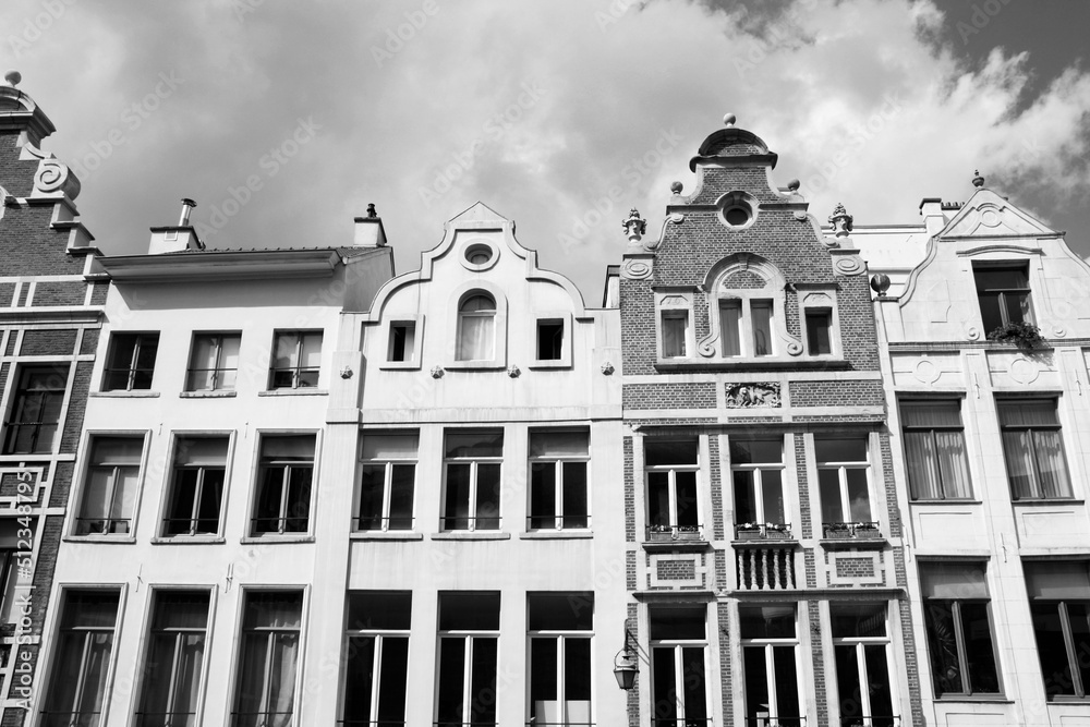 Brussels, Belgium. Retro style photo black and white BW.