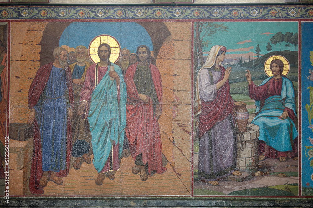 Mosaics in the interior of Church of the Savior on Blood, Saint Petersburg, Russia