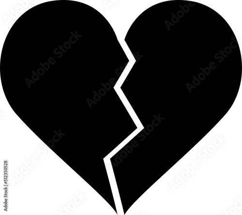 Broken heart clipart design illustration