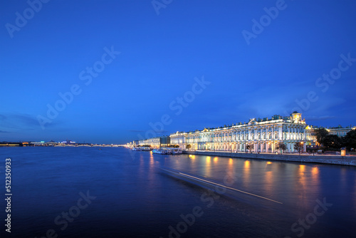 Winter Palace along the Neva river  Saint Petersburg  Russia