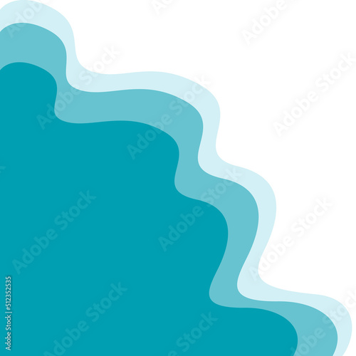 Vector simple illustration of blue waves isolated on white background.