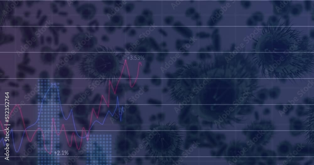 Animation of data processing over virus cells