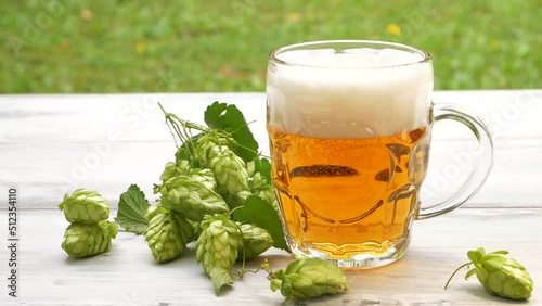 Beer pouring into the glass.