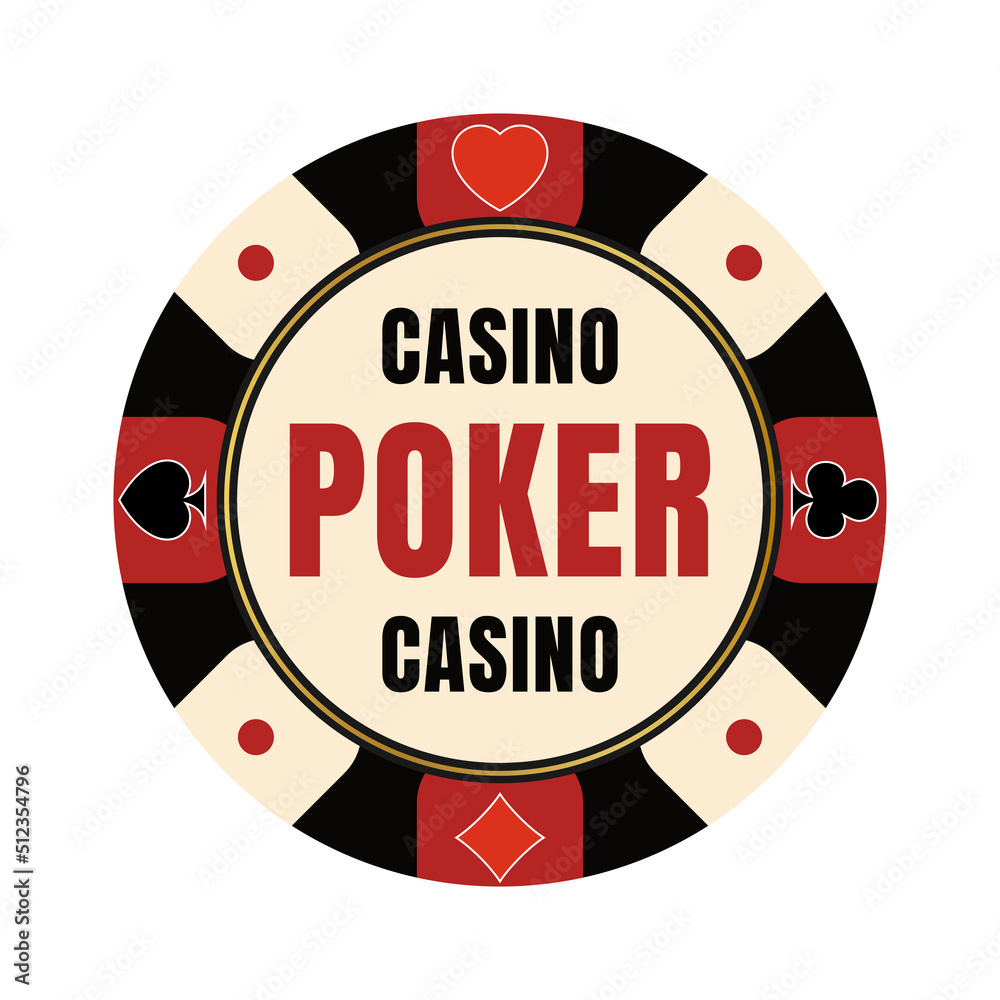 Red and black poker gaming chip Red and black poker gaming chip
