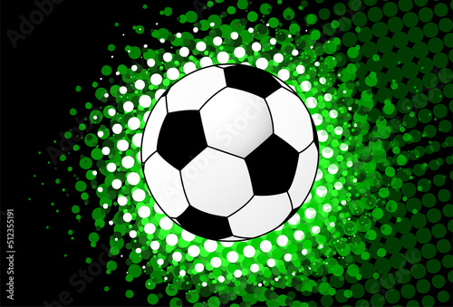 soccer ball over halftone splash background - vector artwork.