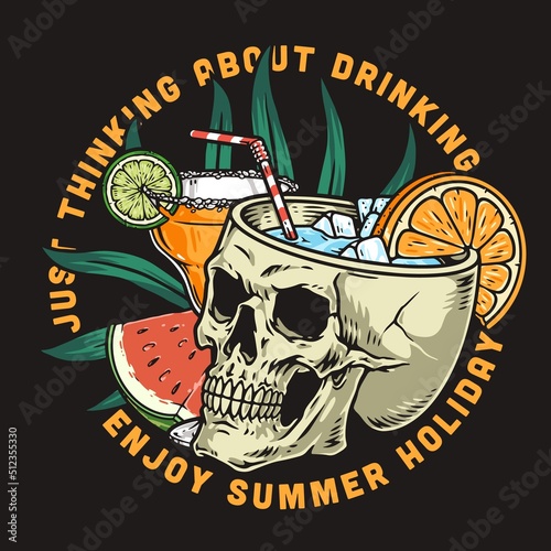 Summer drink colorful flyer vintage