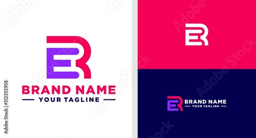 RE LOGO MONOGRAM LINE SIMPLE EDITABLE