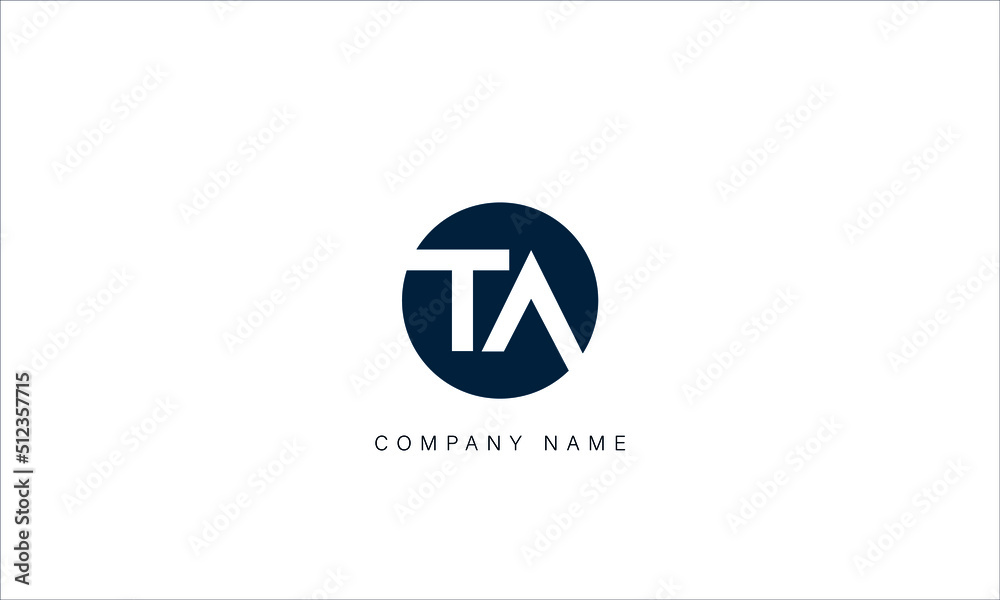 AT, TA Abstract Letters Logo Monogram
