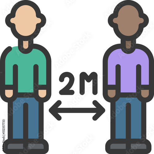 Two Metre Distance Icon