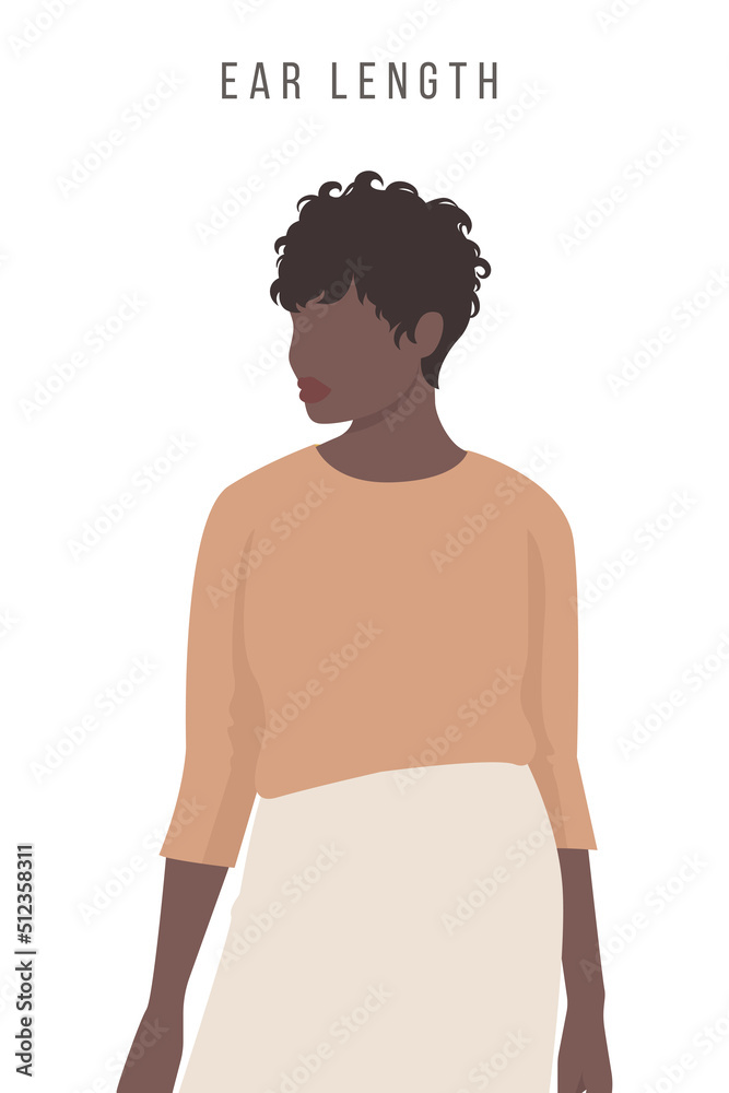 Fototapeta premium Afroamerican woman with ear length hair.