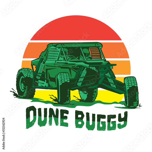 Buggy and UTV racing adventure vector illustration logo, perfect for tours and racing event logo also tshirt design