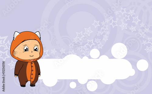 baby kid cartoon with red panda pijama illustration background in vector format