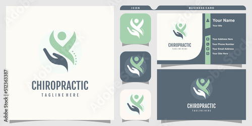 Chiropractic logo vector with creative unique concept Premium Vector