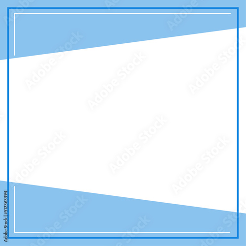 Blue and white background color with stripe line shape. Suitable for social media post and web internet ads. Template layout. Frame, boarder for text, picture, advertisement. Empty space.