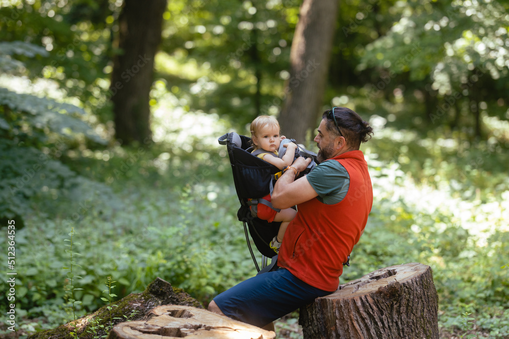 Father and daughter on a hiking adventure Father and daughter on a hiking adventure