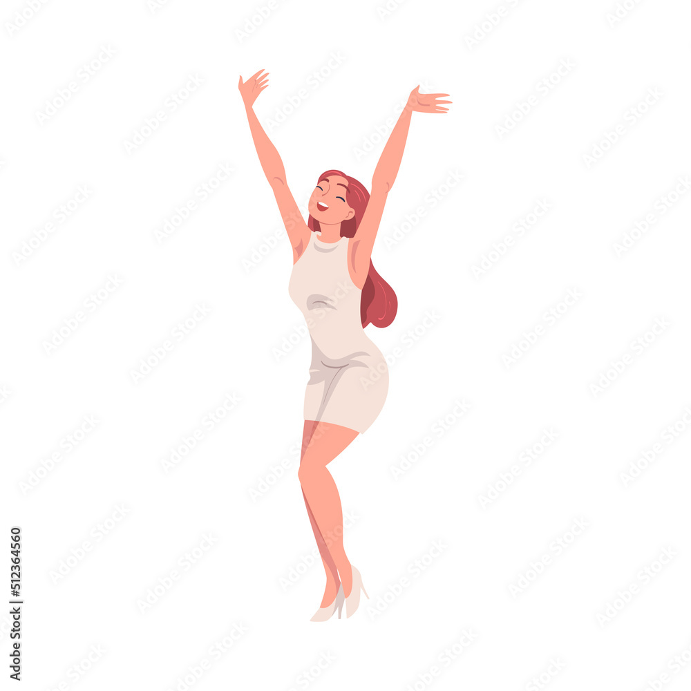 Woman Character Screaming Feeling Joy and Excitement Celebrating Something Vector Illustration Woman Character Screaming Feeling Joy and Excitement Celebrating Something Vector Illustration