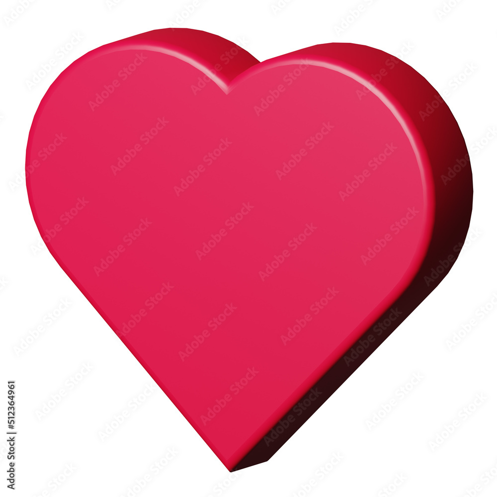 3D rendering red heart icon illustration 3D rendering red heart icon illustration