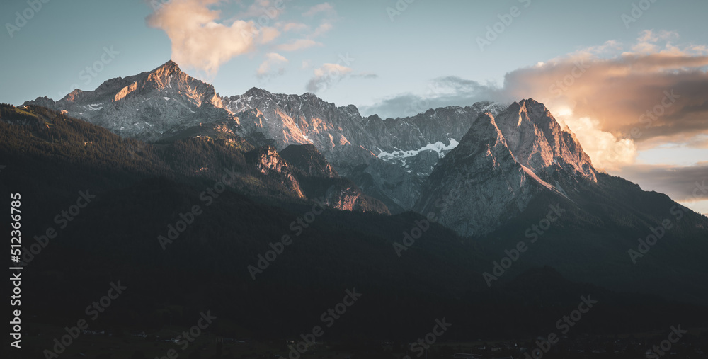 The Zugspitze at sunset