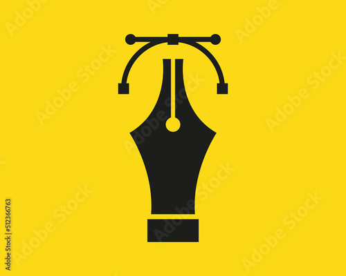 Pen nib vector with yellow background. nip Vector illustration
