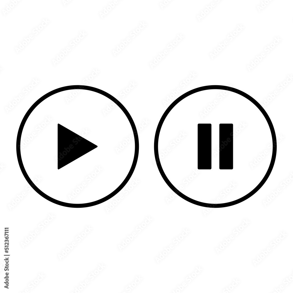 Pause play on a white background. Vector illustration. Pause play on a white background. Vector illustration.