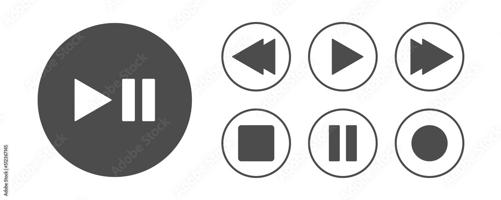 Pause play on a white background. Vector illustration. Pause play on a white background. Vector illustration.