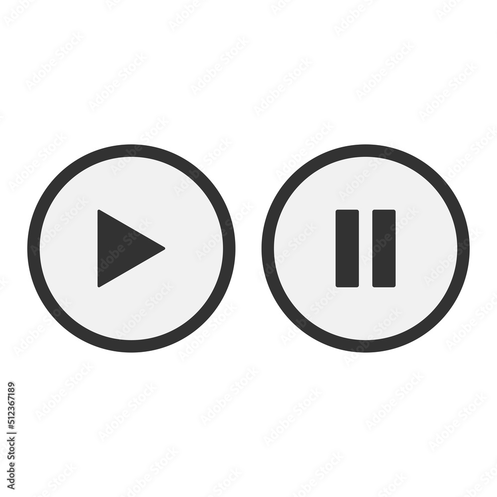 Pause play on a white background. Vector illustration. Pause play on a white background. Vector illustration.