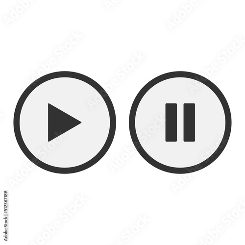 Pause play on a white background. Vector illustration.