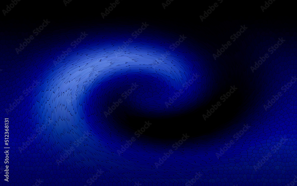 A blue and black background spirally deformed to the center. A blue and black background spirally deformed to the center.