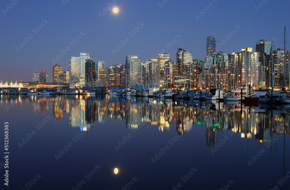 Vancouver downtown night, Canada BC