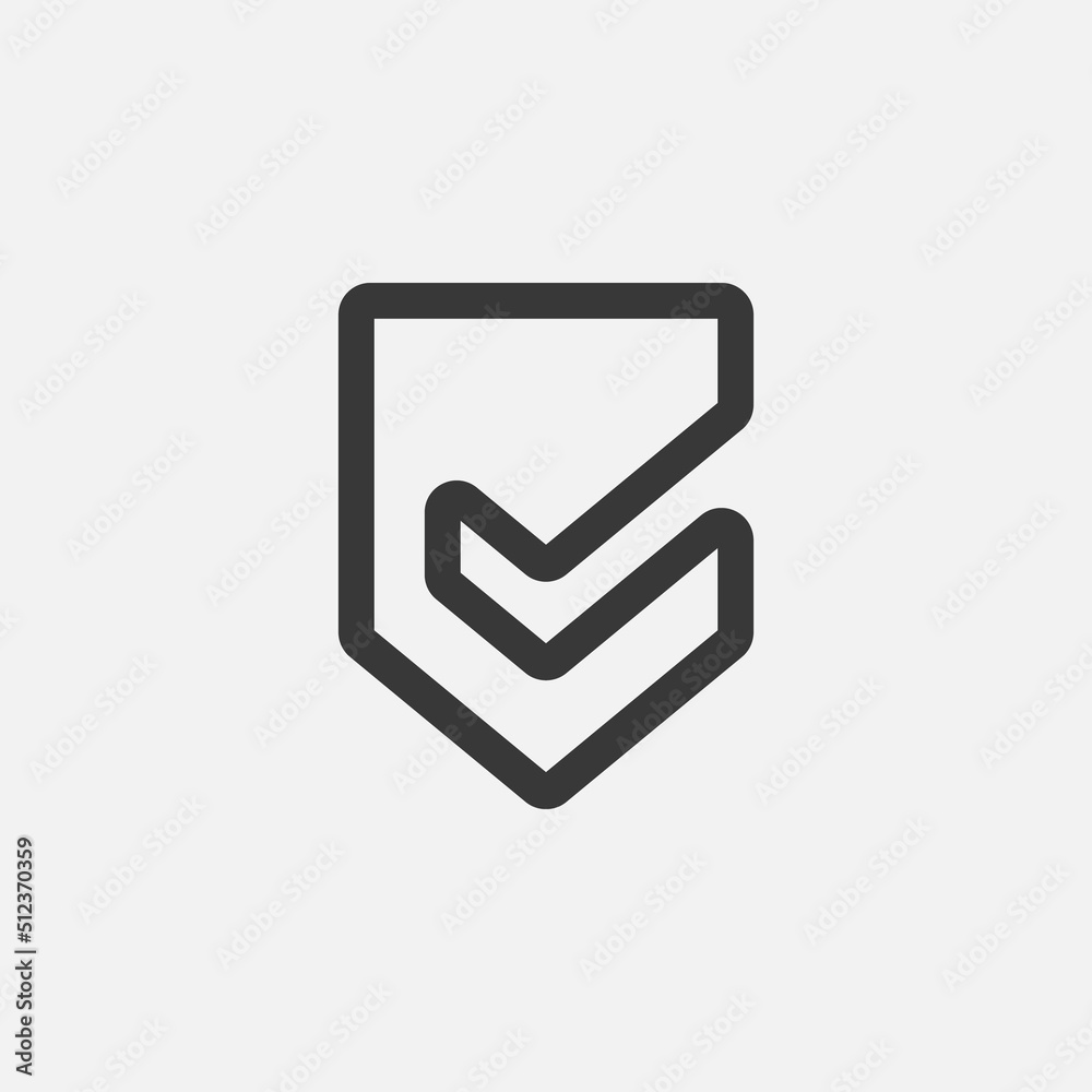 Shield logo of Protect security line check icon and vector design template Shield logo of Protect security line check icon and vector design template